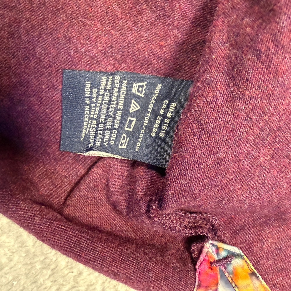 Robert Graham Long Sleeve Shirt‎ Mens 2XL Burgundy 100% Cotton Tee Fits Like XL - Picture 3 of 5